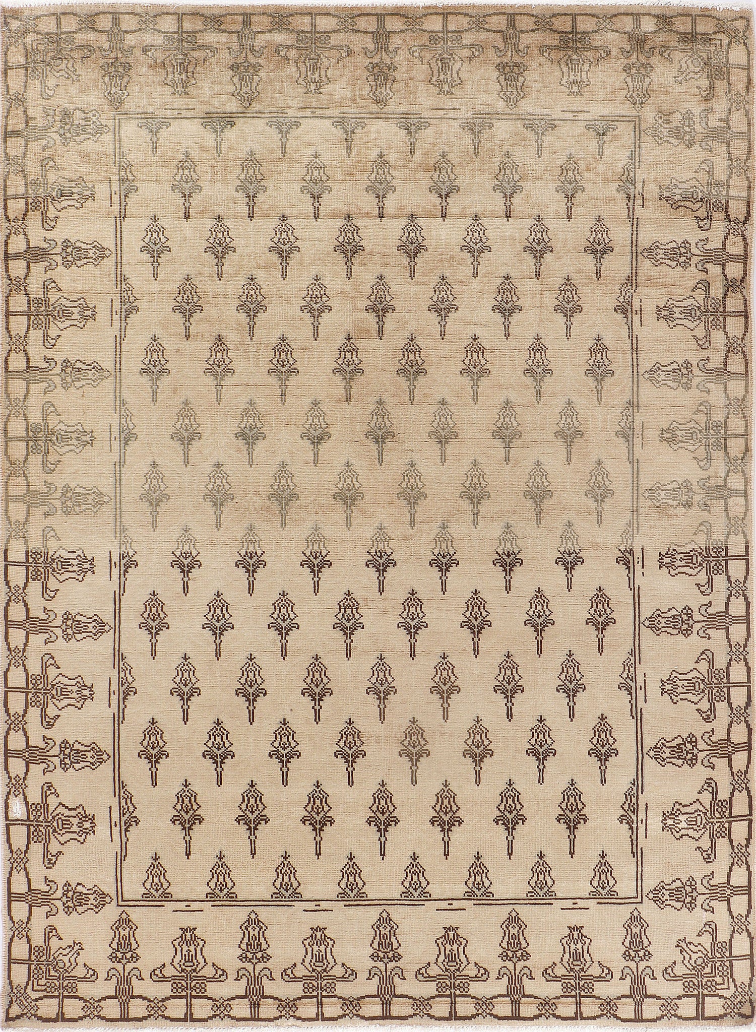 Uzbek Rug (4.2 x 5.8)ft