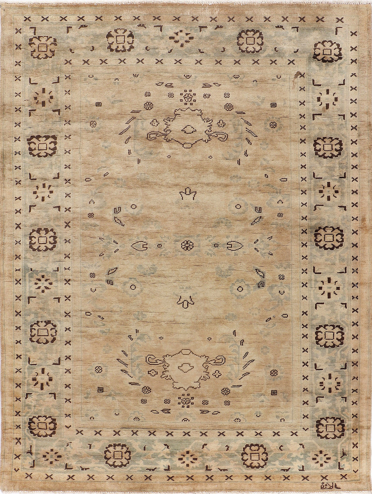 Uzbek Rug (4.4 x 5.8)ft