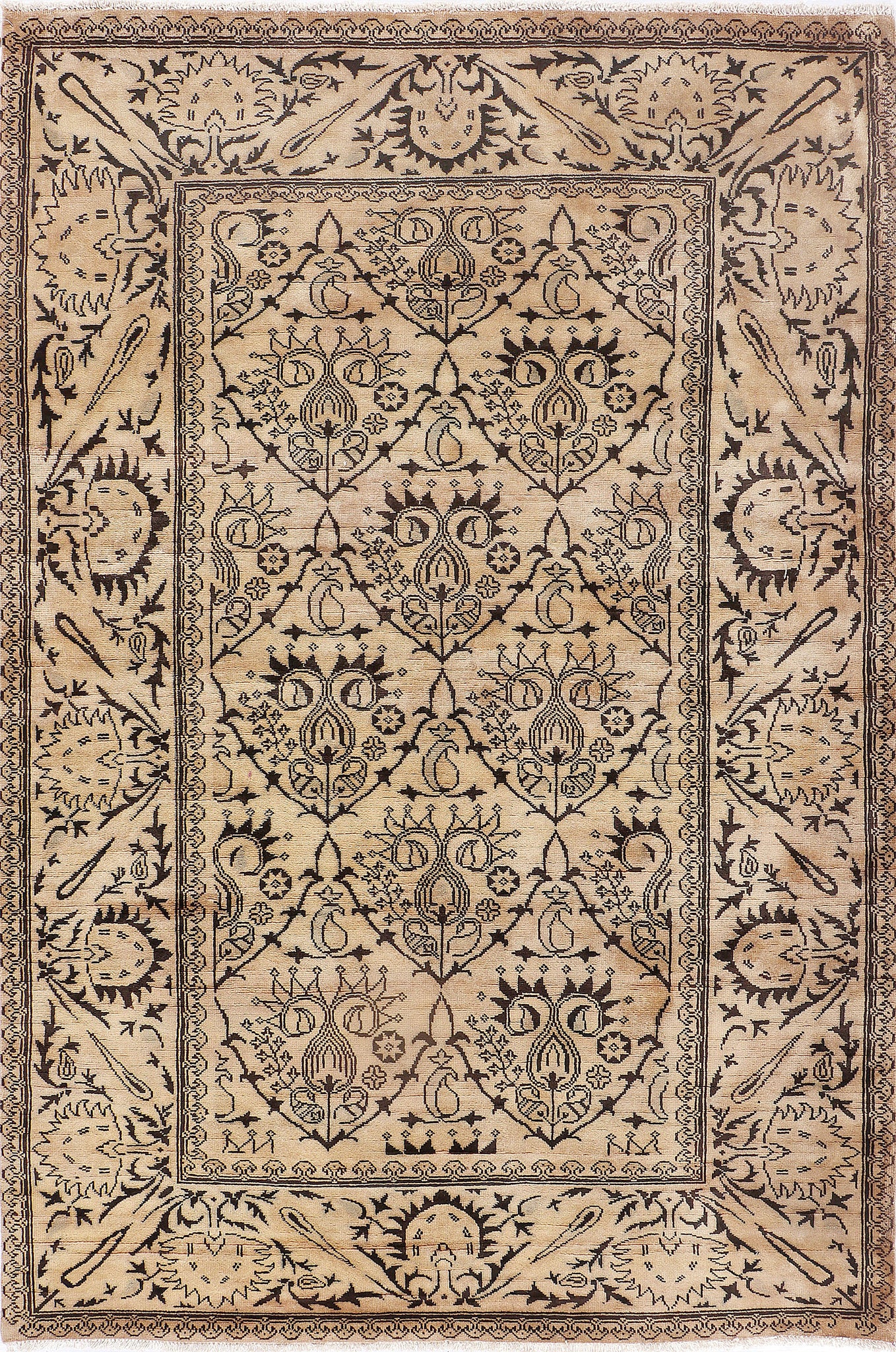 Uzbek Rug (4.1 x 6.3)ft